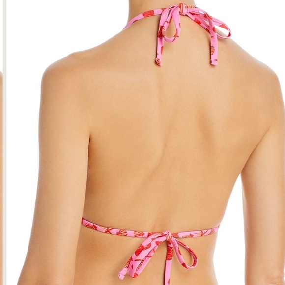 NWT AQUA Pink Seashell Print String Bikini Top & Bikini Bottom 2 PC Size Large - Picture 3 of 4